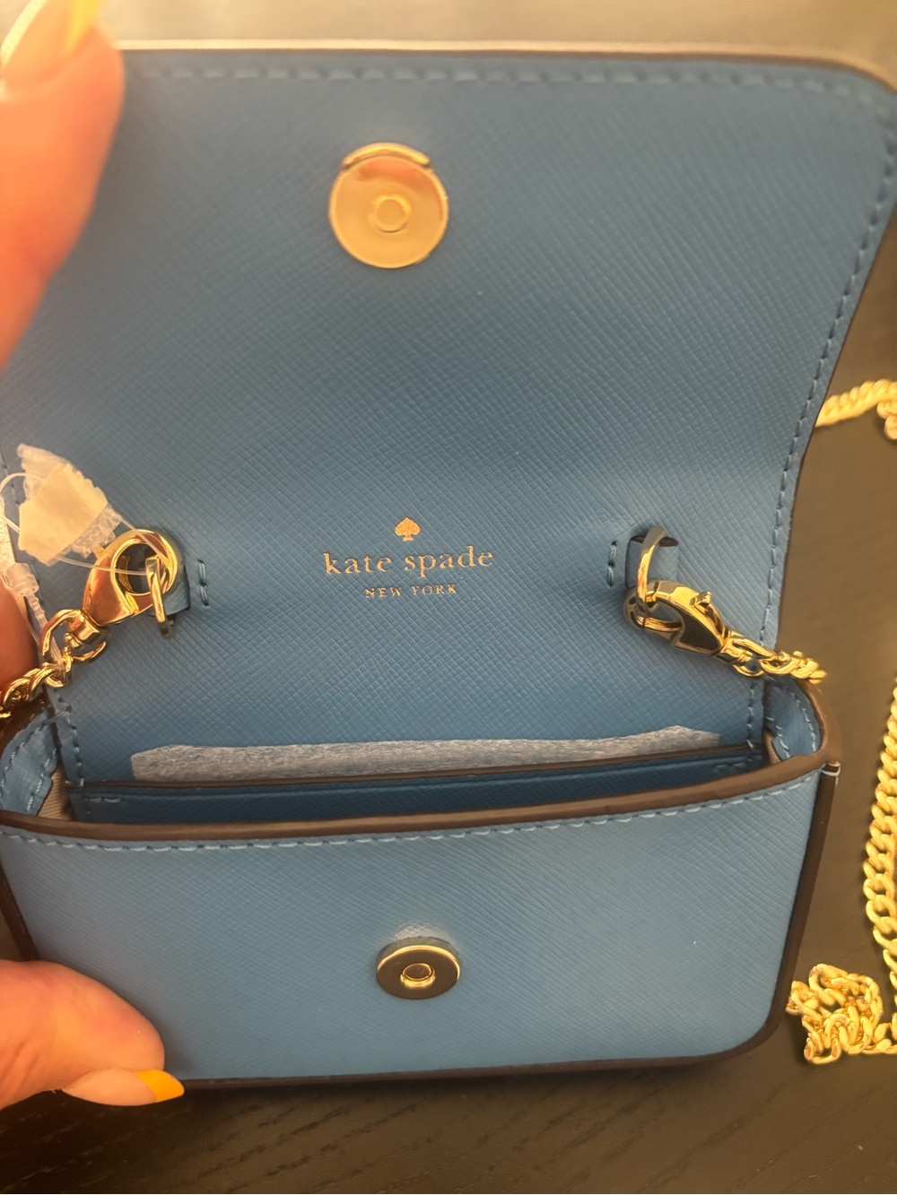 kate spade Blue Mini Crossbody with Gold Chain - Picture 5 of 15